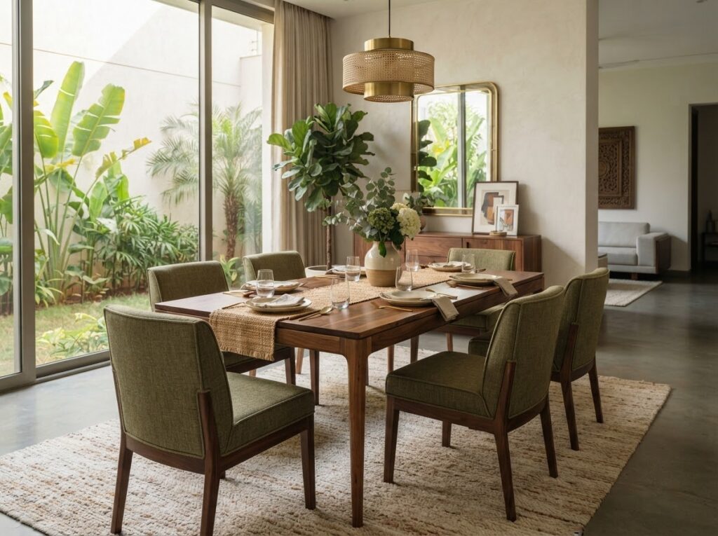 Dining Table With Upholstered Ch - OrgoWood Furniture
