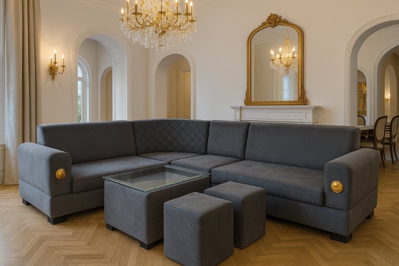 Sectional sofa in living room