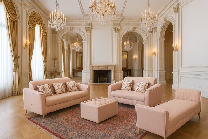 Luxury living room sofa set