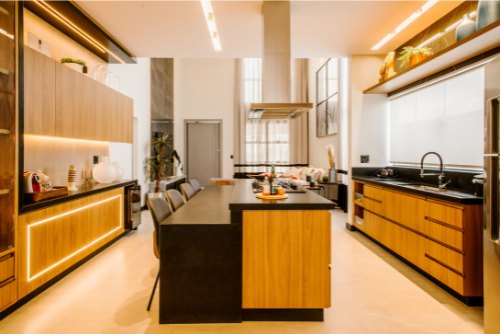 Modular kitchen with island
